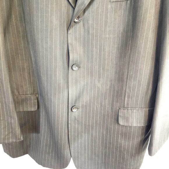 Suits U Men's Blazer 46R 46 Regular XL Sport Coat Gray Suit Jacket 3 Buttons - Picture 3 of 8